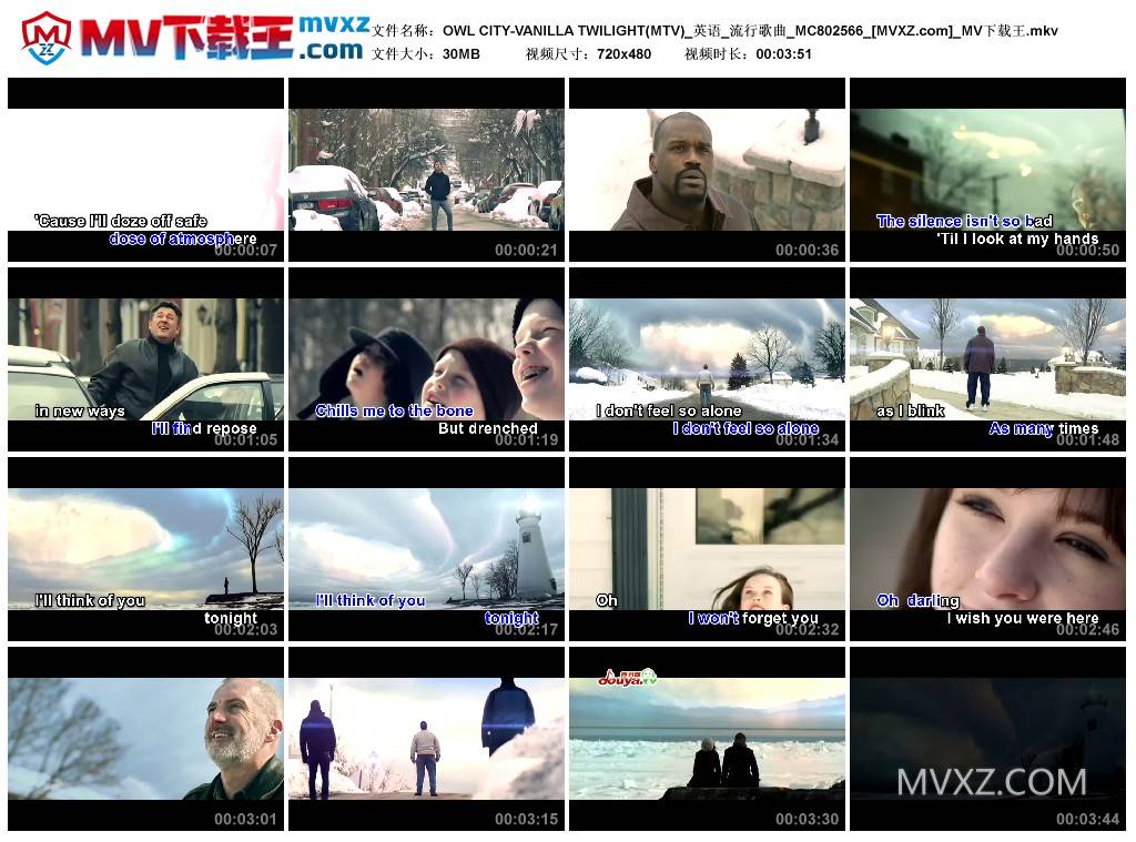 OWL CITY-VANILLA TWILIGHT(MTV)_英语_流行歌曲_MC802566
